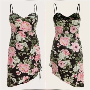 Plus Size - Floral Print - Asymmetrical Hem Cami Dress - Size 4x (20)